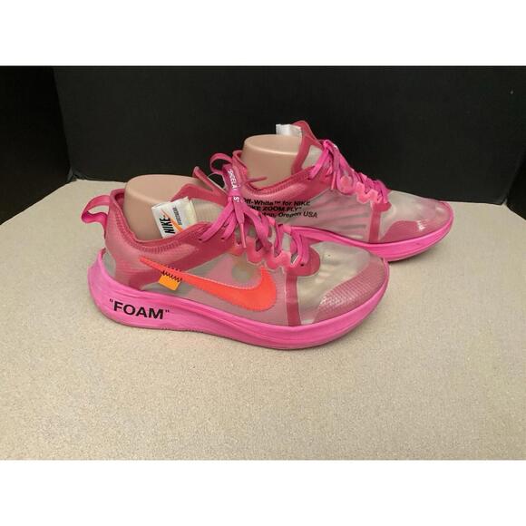 Mens Nike Off-White x Zoom Fly SP Tulip Pink Running Size